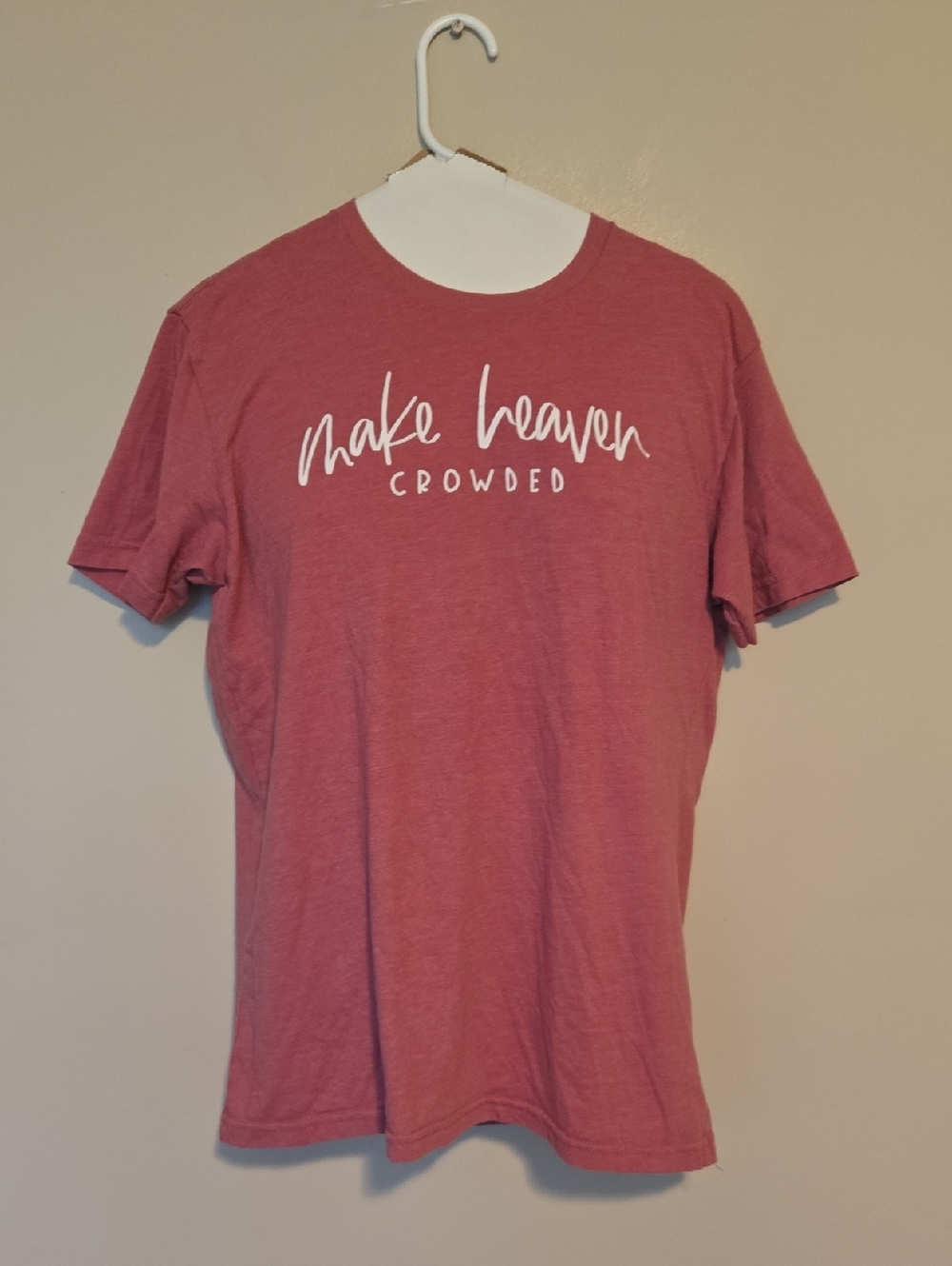 Next Level Apparel Rose Red 'Make Heaven Crowded' Graphic Tee